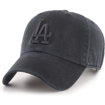 47 Brand Curved Brim Black Logo Clean Up Tonal Los Angeles Dodgers MLB Black Adjustable Cap