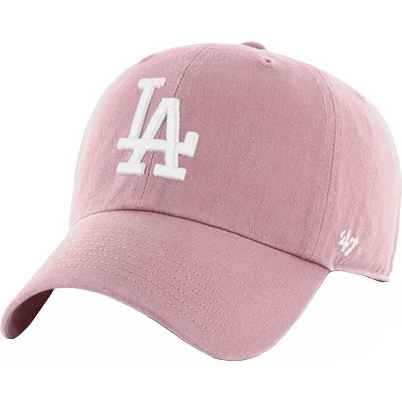 47-brand-curved-brim-clean-up-mauve-los-angeles-dodgers-mlb-pink-adjustable-cap