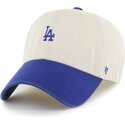 47-brand-curved-brim-clean-up-base-runner-two-tone-los-angeles-dodgers-mlb-beige-and-blue-adjustable-cap