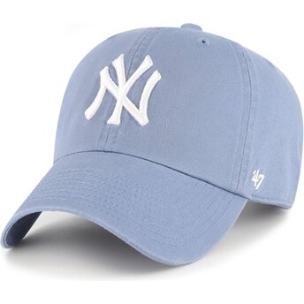 47 Brand Curved Brim Clean Up Vapor New York Yankees MLB Blue Adjustable Cap