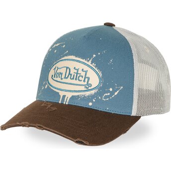 Von Dutch TAG01 Blue and Brown Trucker Hat