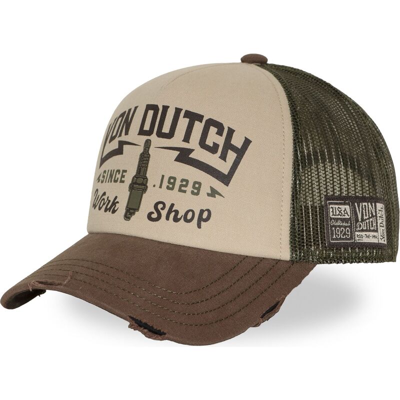 von-dutch-crew40-brown-and-green-trucker-hat