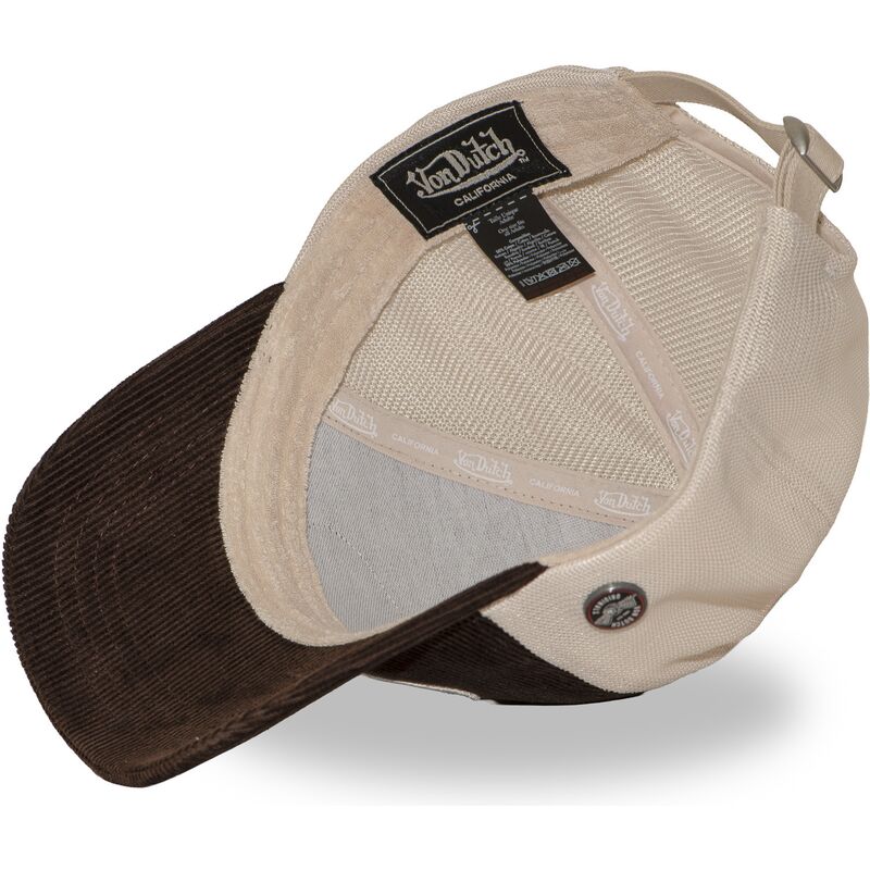 von-dutch-lof-b49-brown-and-beige-adjustable-trucker-hat von-dutch-lof-b49-brown-and-beige-adjustable-trucker-hat