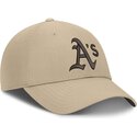 nike-curved-brim-brown-logo-structured-uv-poly-ripstop-oakland-athletics-mlb-beige-adjustable-cap
