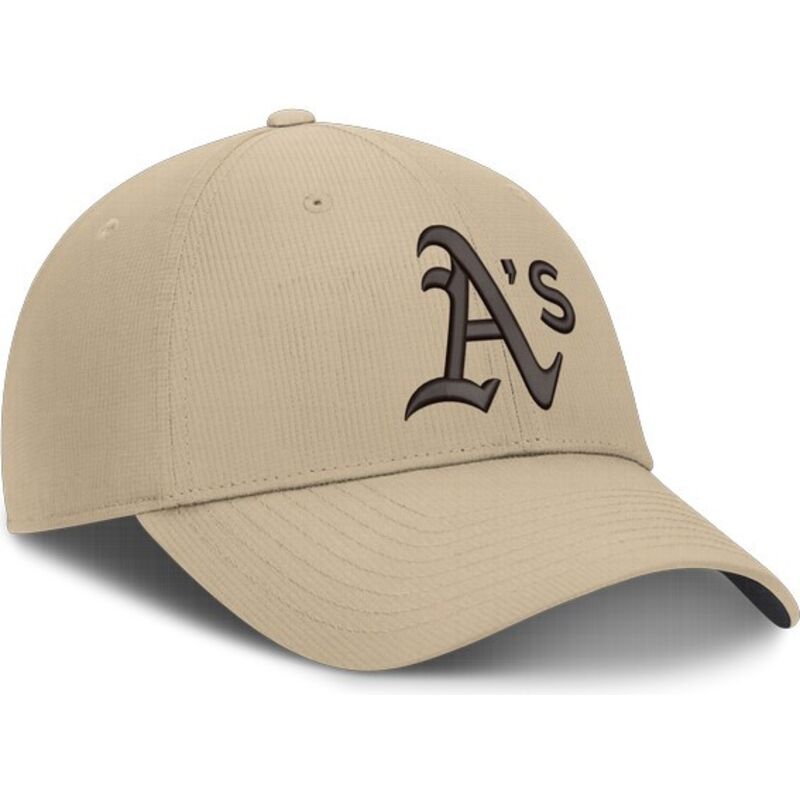 nike-curved-brim-brown-logo-structured-uv-poly-ripstop-oakland-athletics-mlb-beige-adjustable-cap nike-curved-brim-brown-logo-structured-uv-poly-ripstop-oakland-athletics-mlb-beige-adjustable-cap