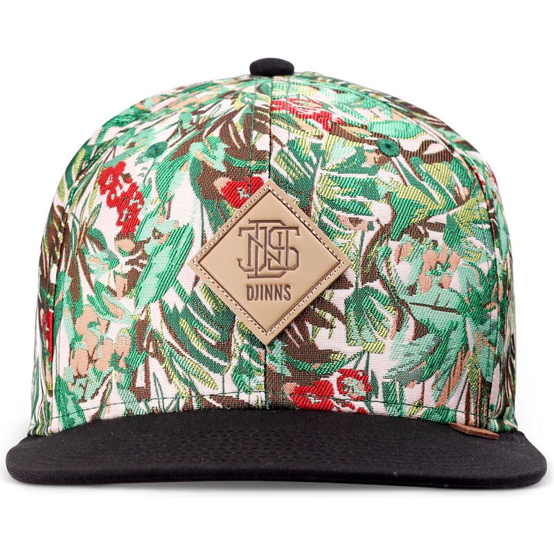 djinns-flat-brim-woven-jungle-green-and-black-snapback-cap