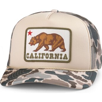 American Needle Mallard Foamy California Bear Camouflage and Beige Trucker Hat