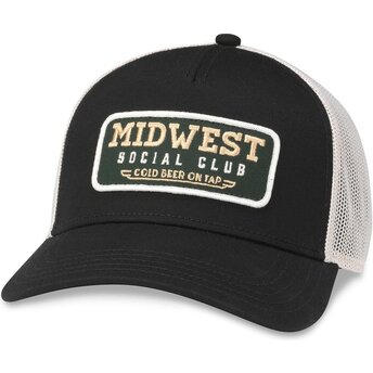 American Needle Valin Midwest Social Club Black Trucker Hat