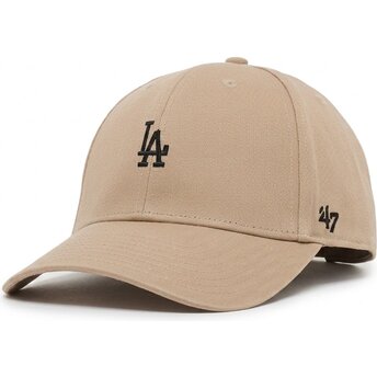 47 Brand Curved Brim Black Logo MVP Base Runner Legend Los Angeles Dodgers MLB Beige Adjustable Cap