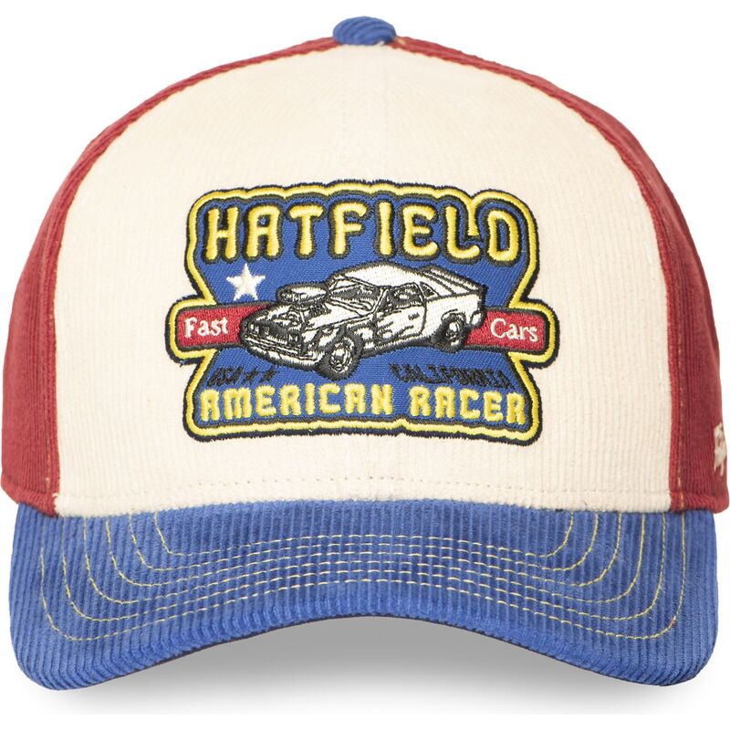 hatfield-curved-brim-semi-car-beige-red-and-blue-snapback-cap hatfield-curved-brim-semi-car-beige-red-and-blue-snapback-cap