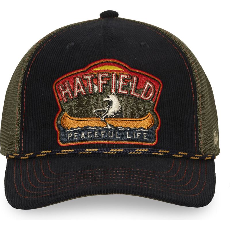 hatfield-pcs-pea-black-and-green-trucker-hat hatfield-pcs-pea-black-and-green-trucker-hat