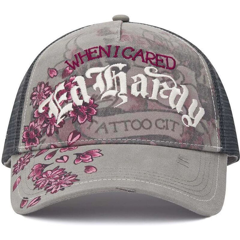 ed-hardy-floral-tattoo-city-vintage-wash-grey-trucker-hat ed-hardy-floral-tattoo-city-vintage-wash-grey-trucker-hat