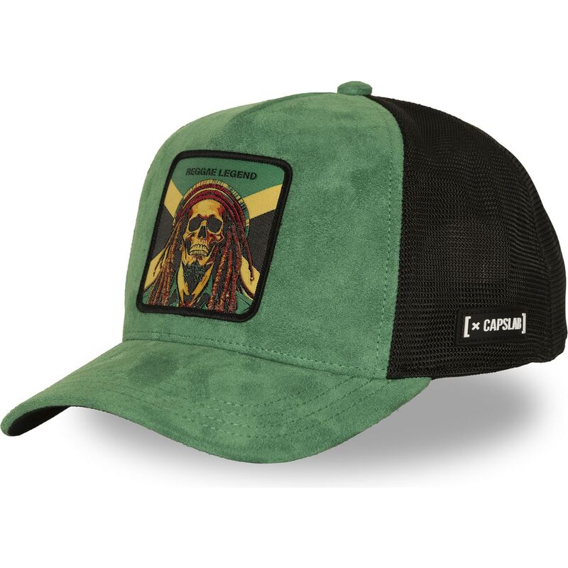 capslab-bob-marley-reggae-legend-sta1-reg-famous-green-and-black-trucker-hat capslab-bob-marley-reggae-legend-sta1-reg-famous-green-and-black-trucker-hat