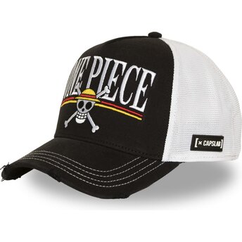Capslab Straw Hat Pirates OP8 ONE One Piece Black and White Trucker Hat