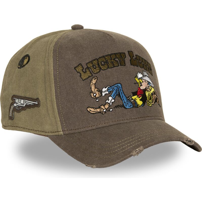 capslab-curved-brim-lucky-luke-lck4-luc-brown-and-green-snapback-cap