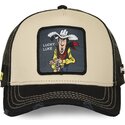 capslab-lucky-luke-lck4-cow-beige-and-black-trucker-hat