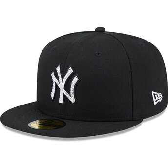 New Era Flat Brim 59FIFTY Rhinestone Badge New York Yankees MLB Black Fitted Cap