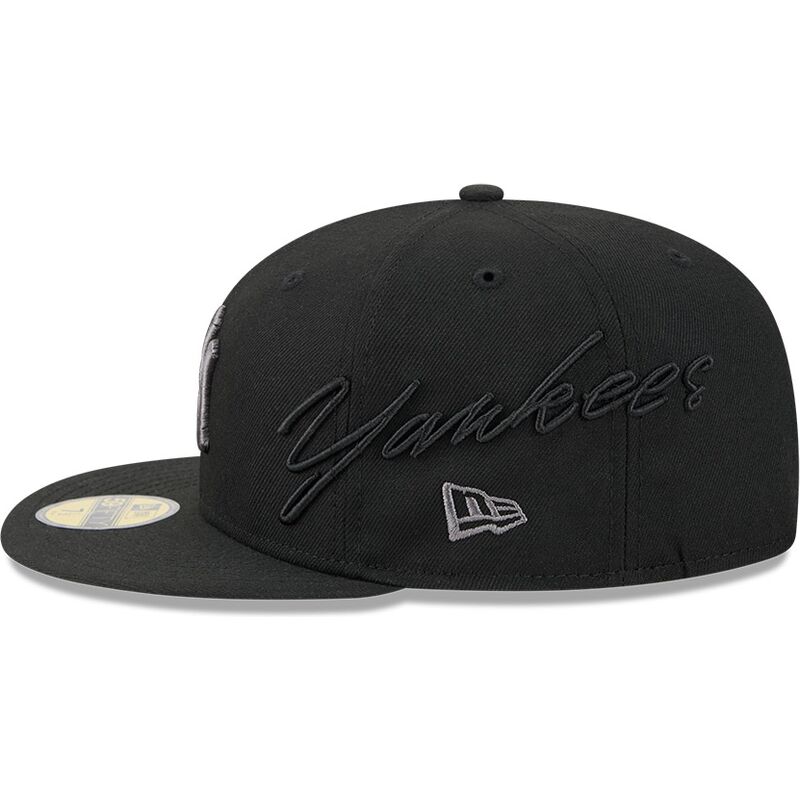 new-era-flat-brim-grey-logo-59fifty-side-script-new-york-yankees-mlb-black-fitted-cap
