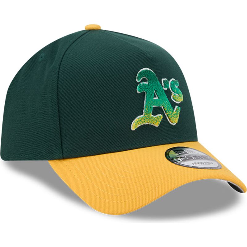 new-era-curved-brim-9forty-a-frame-na-lifestyle-f1-oakland-athletics-mlb-green-and-yellow-snapback-cap