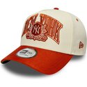 new-era-curved-brim-e-frame-wordmark-suede-new-york-yankees-mlb-beige-and-brown-snapback-cap
