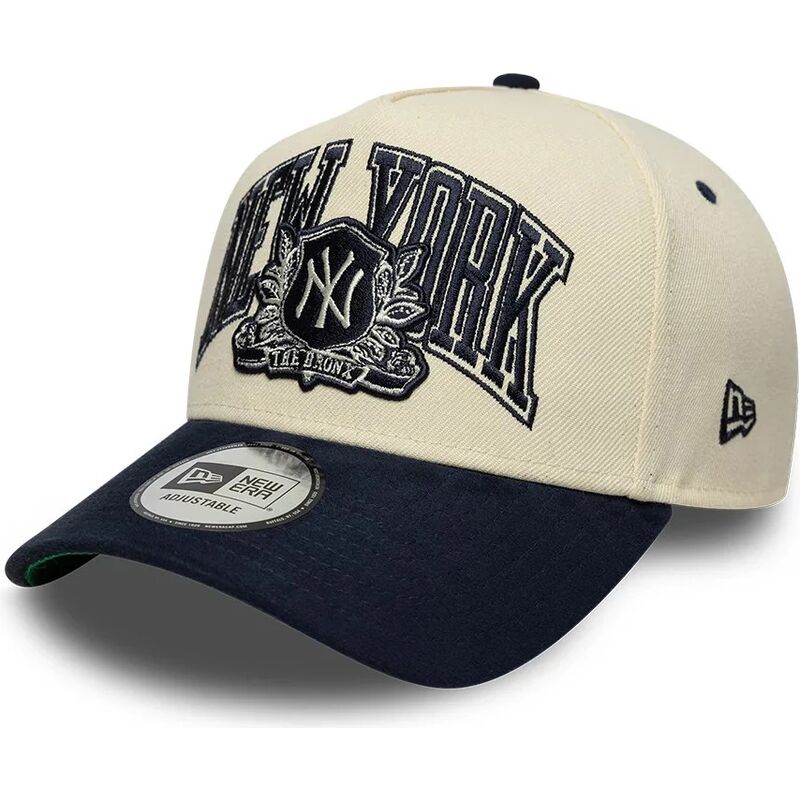 new-era-curved-brim-e-frame-wordmark-suede-new-york-yankees-mlb-beige-and-navy-blue-snapback-cap