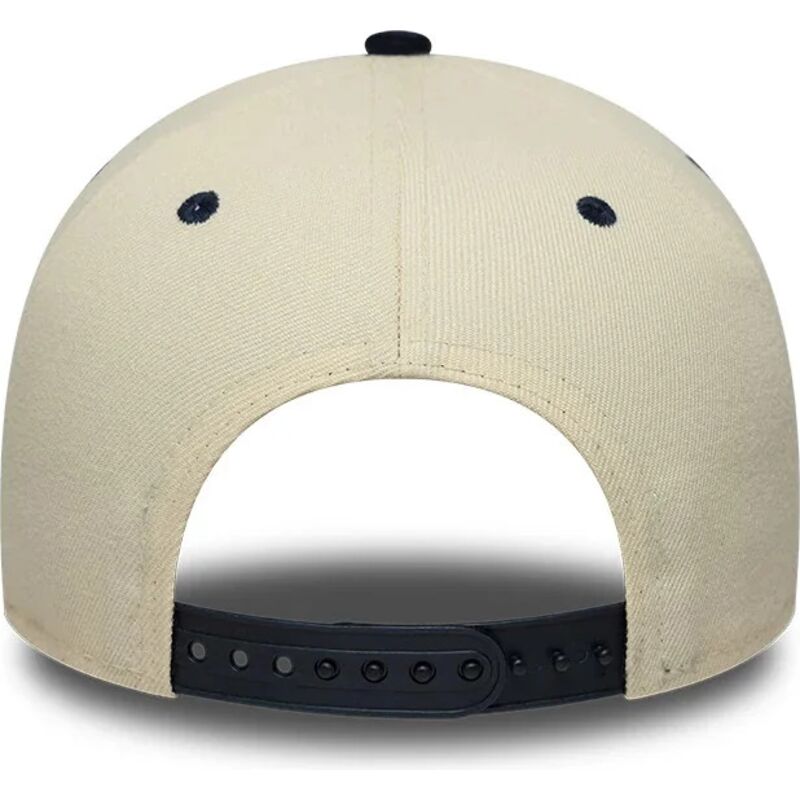 new-era-curved-brim-e-frame-wordmark-suede-new-york-yankees-mlb-beige-and-navy-blue-snapback-cap