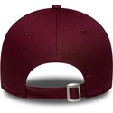 new-era-curved-brim-women-pink-logo-9forty-metallic-logo-new-york-yankees-mlb-red-adjustable-cap