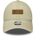 new-era-curved-brim-brown-logo-9twenty-denim-new-york-yankees-mlb-beige-adjustable-cap