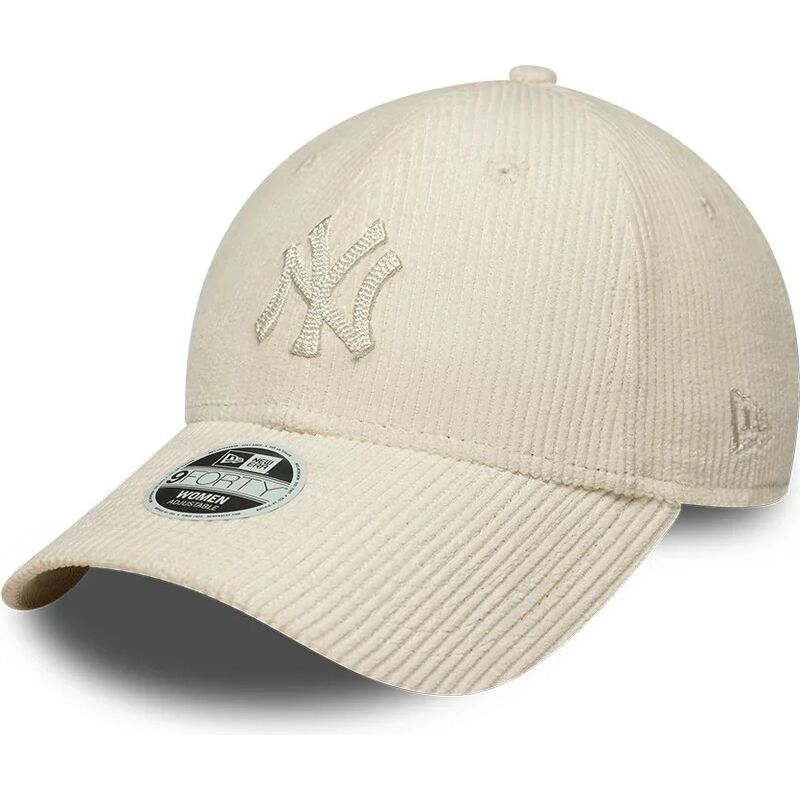 new-era-curved-brim-women-9forty-cord-new-york-yankees-mlb-beige-adjustable-cap-with-beige-logo