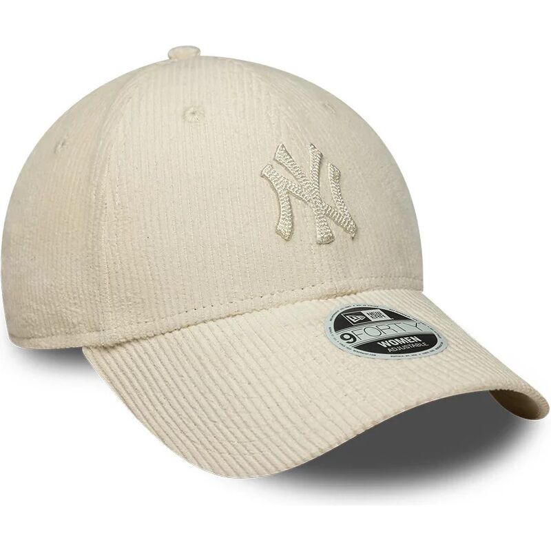 new-era-curved-brim-women-9forty-cord-new-york-yankees-mlb-beige-adjustable-cap-with-beige-logo