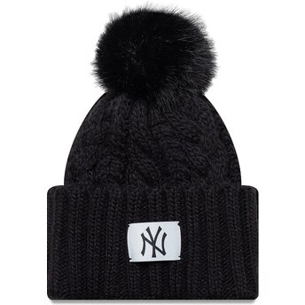 New Era Youth Cable New York Yankees MLB Black Beanie with Pompom