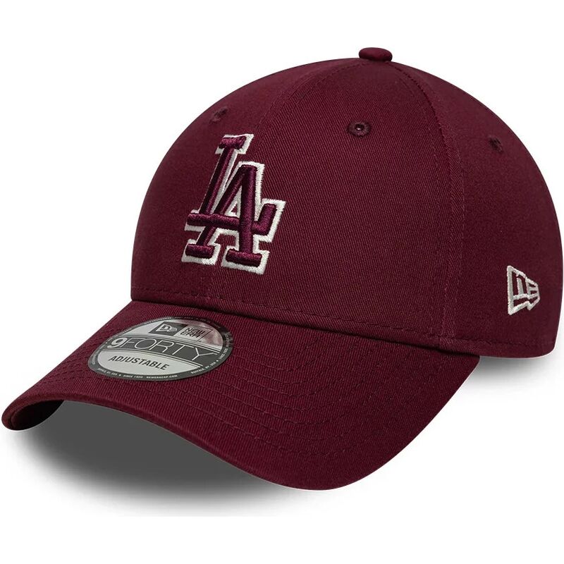new-era-curved-brim-maroon-logo-9forty-team-outline-los-angeles-dodgers-mlb-maroon-adjustable-cap