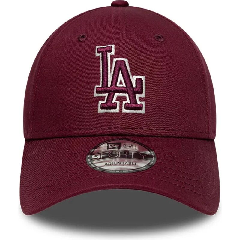new-era-curved-brim-maroon-logo-9forty-team-outline-los-angeles-dodgers-mlb-maroon-adjustable-cap