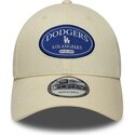 new-era-curved-brim-blue-logo-9forty-patch-los-angeles-dodgers-mlb-cream-adjustable-cap