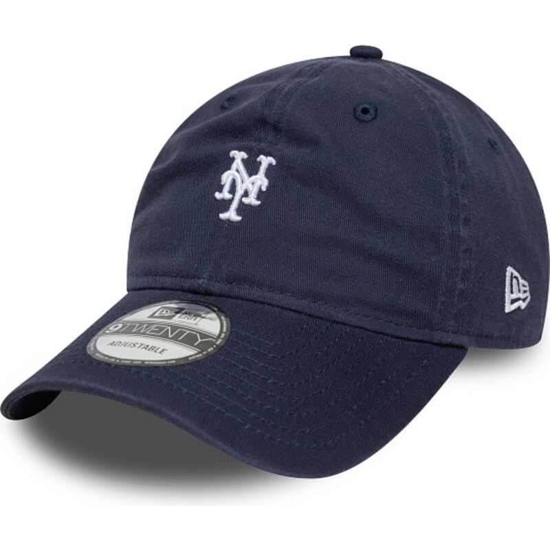 new-era-curved-brim-9twenty-washed-mini-logo-new-york-mets-mlb-navy-blue-adjustable-cap