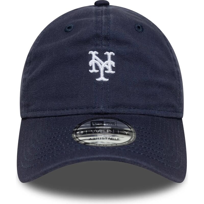 new-era-curved-brim-9twenty-washed-mini-logo-new-york-mets-mlb-navy-blue-adjustable-cap