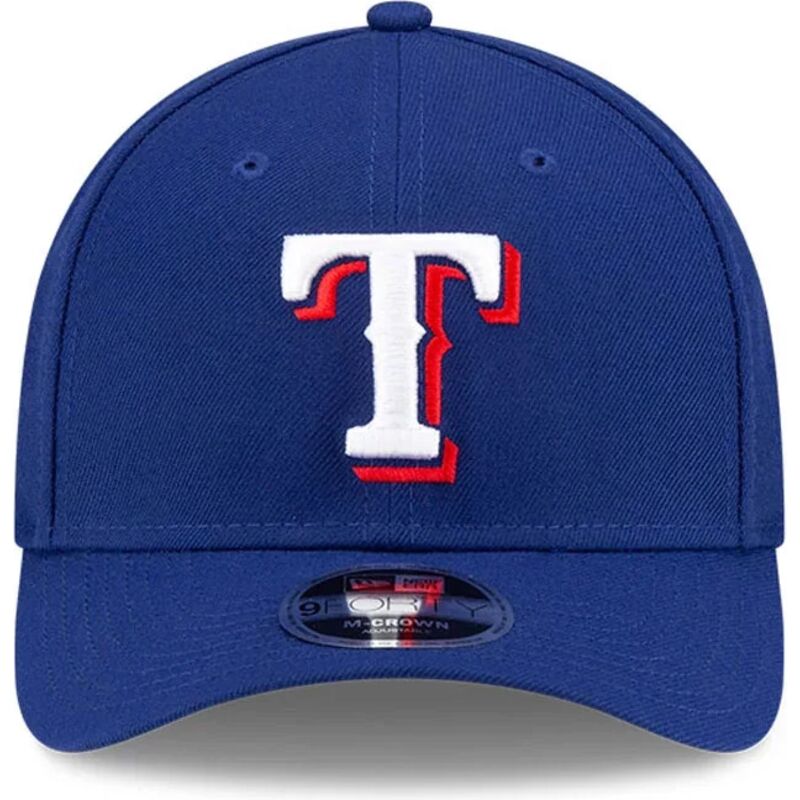 new-era-curved-brim-9forty-m-crown-player-replica-texas-rangers-mlb-blue-snapback-cap