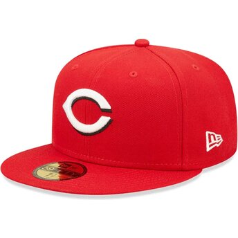 New Era Flat Brim 59FIFTY AC Perf Cincinnati Reds MLB Red Fitted Cap