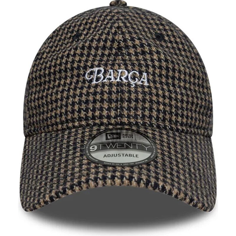 new-era-curved-brim-9twenty-herringbone-fc-barcelona-laliga-brown-adjustable-cap