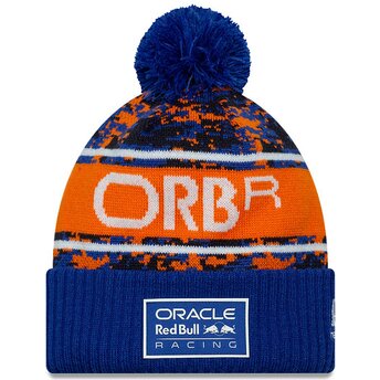 New Era Digi Camo Red Bull Racing Formula 1 Blue and Orange Beanie with Pompom