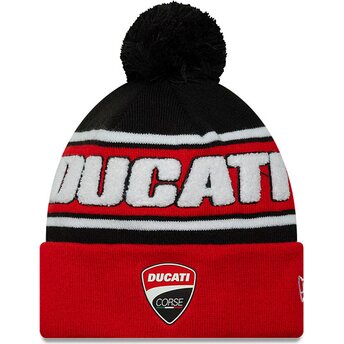 New Era Sports Knit Ducati Motor MotoGP Red and Black Beanie with Pompom