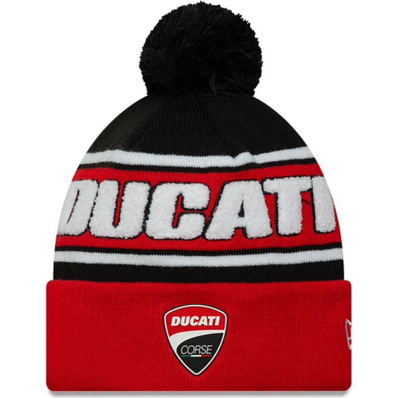 new-era-sports-knit-ducati-motor-motogp-red-and-black-beanie-with-pompom