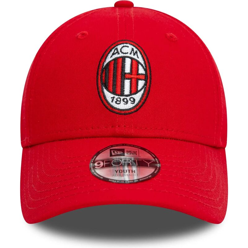 new-era-curved-brim-youth-9forty-core-ac-milan-serie-a-red-adjustable-cap