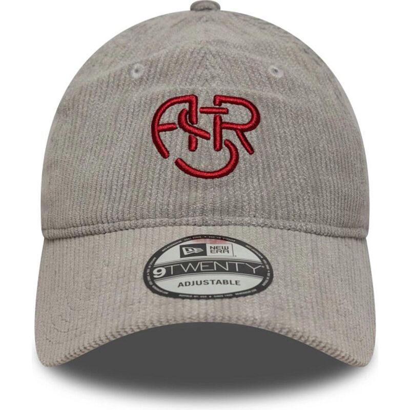 new-era-curved-brim-red-logo-9twenty-fleck-cord-associazione-sportiva-roma-serie-a-grey-adjustable-cap