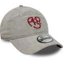 new-era-curved-brim-red-logo-9twenty-fleck-cord-associazione-sportiva-roma-serie-a-grey-adjustable-cap
