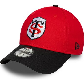 New Era Curved Brim Youth 9FORTY Team Stade Toulousain Top 14 Red and Black Snapback Cap