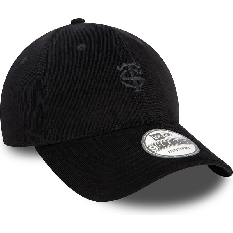 new-era-curved-brim-black-logo-9forty-baby-cord-stade-toulousain-top-14-black-adjustable-cap