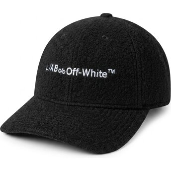 L/AB c/o Off-White™ Curved Brim Embroidered Sherpa Black Adjustable Cap