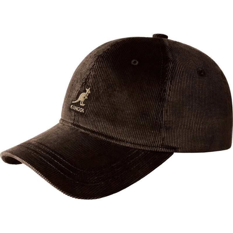 kangol-curved-brim-cord-baseball-brown-adjustable-cap