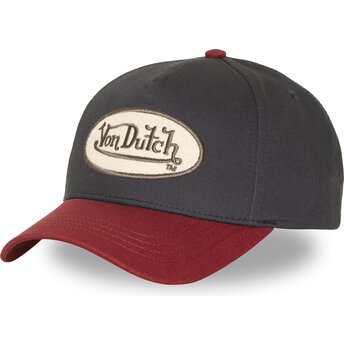Von Dutch Curved Brim TERRY FV Navy Blue and Red Snapback Cap